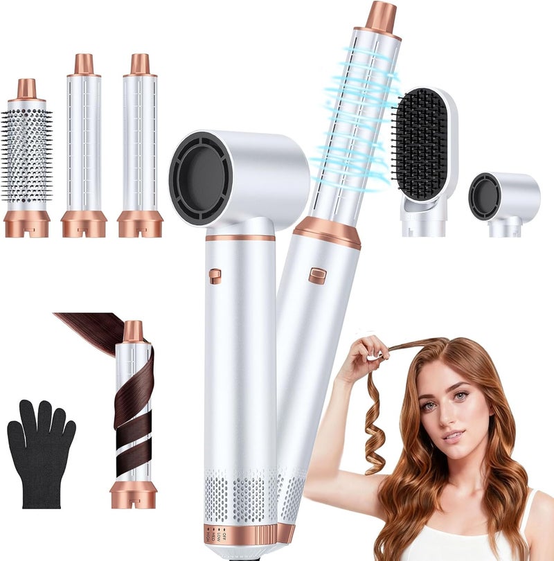 Yitrust 5 in 1 Blow Dryer Brush, Upgrade Hair Dryer Brush Air Curler Air Curling Wrap Styler, Detachable Hot Air Brush Negative Ion Curling Brush Iron, Hair Styling Tools for Drying Curling Straightening - Image 1